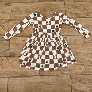 LITTLE SLEEPIES DRESS: GINGERBREAD (Size 3T)